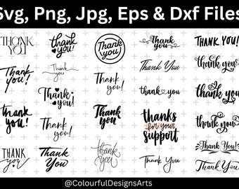 Thank You SVG Bundle, Thank You Sign, Thank You Card, Wedding Thank You Svg, Printable, Thankful, Svgv Cut File for Cricut, Silhouette