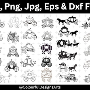 Pacchetto SVG Carrozza Principessa, SVG Carrozza Cavalli, Clipart Carrozza, SVG Carrozza Vintage, SVG Carrozza Principessa, SVG Carrozza Zucca