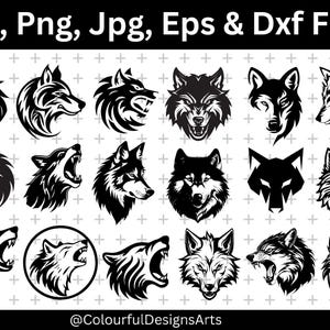 Wolf Face Clipart, Howling Wolf Svg, Wolf Cut Files, Wolf SVG, Wolf Silhouette, Wolf Cricut, Wolf Vector, Angry Wolf Svg, Instant Download