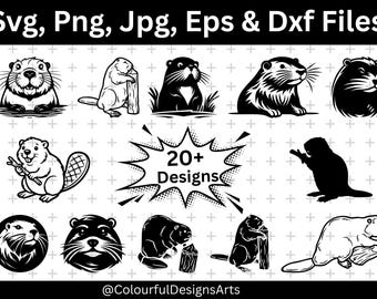 Beavers SVG Bundle, Beaver Clipart, Beaver Silhouette, Woodland Animal designs for tshirt, Svg Cricut Files, Digital Download