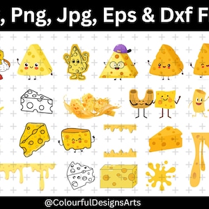 Cheese Silhouette, Cheese SVG Bundle, Cheese Cut File, Cheese Clipart, Svg Cut Files for Cricut, Digital Download