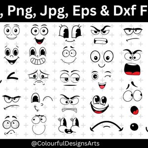 Cartoon Faces Svg Bundle, Emoji Faces Svg, Funny Face Svg, Cartoon Clipart, Faces Svg, Cartoon Vector, Cute Faces Svg, Emoji Clipart