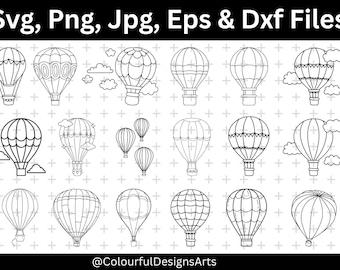 Heißluftballon geschnitten Datei, Globo Aerostatische Schrift, Heißluftballon SVG, Heißluftballon PNG Bundle, Heißluftballon Clipart, Heißluftballon Silhouette