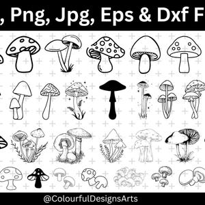 Mushroom Svg Bundle, Fungi Clipart, Svg Cricut File, Mushroom Silhouette, Mushroom Clipart, Mushroom Cut File, Instent Download