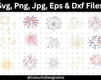 Fireworks SVG Bundle, Fireworks SVG, New year Svg, Fireworks Svg Cut File, USA Fireworks, Fireworks Clipart, Fireworks Silhouette, Vector