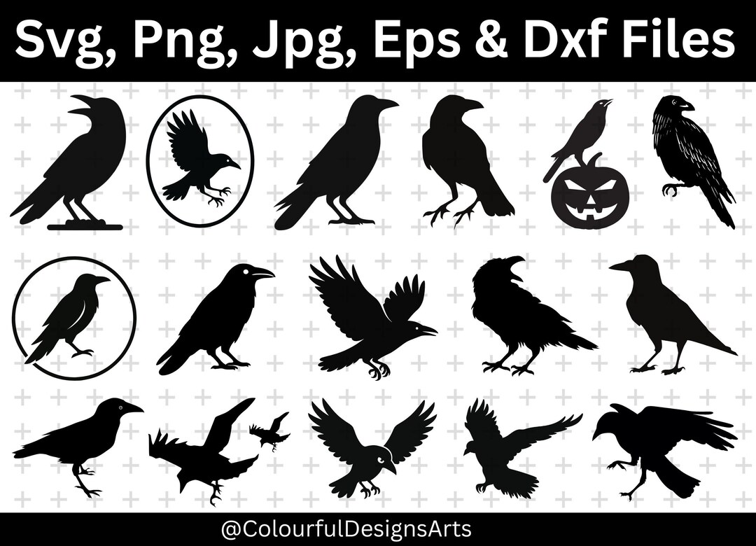 Two Crows Svg Crow Svg Bundle, Halloween Crow Svg, Crow Png Bundle, Crow Clipart ...