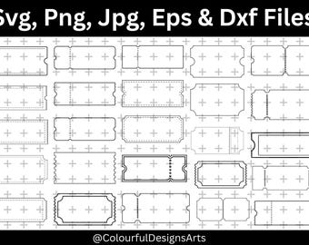 Ticket SVG Bundle, Ticket SVG, Event Ticket Template, Movie Ticket Svg, Coupon Cut File, Custom Ticket, Concert Ticket Svg, Digital Download