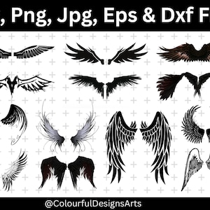 Engelsflügel Clipart, Engelsflügel zwart, Flügel zwar, Engelsflügel Png, Umriss Flügel, Silhouette, Engelsflügel Schnittdateien, Instant Download