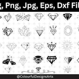 Diamond SVG, Wedding Diamond SVG, Diamond Clipart, Silhouette, Cut Files, Svg for Cricut,Diamond Vector, Digital Downloads, Printable