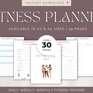 Fitness Journey, fitness tracker, workout planner,fitness journal, weightloss journal, fitness planner, printable health and fitness planner