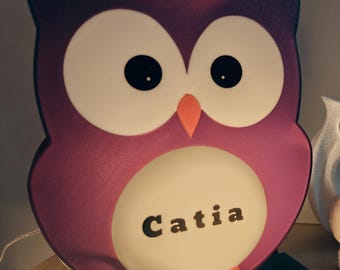 Personalized Owl Lamp with Name – Cute Table Lamp for Kids' Bedrooms / Children's Gift