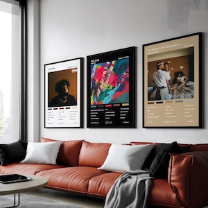 Conjunto de 3 capas de álbuns personalizadas | Pacote de arte de parede com música personalizada | Escolha qualquer álbum | Presente para ele, decoração de casa