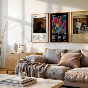 Conjunto de 3 capas de álbuns personalizadas | Pacote de arte de parede com música personalizada | Escolha qualquer álbum | Presente para ele, decoração de casa