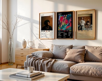 Set of 3 Custom Album Cover Prints | Personalized Music Wall Art Bundle | Choose Any Album | Gift for Him Home Decor
