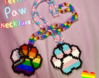 Perler Paw Necklaces - (Read Description)