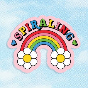 Adesivo a spirale carino / Adesivo arcobaleno / Adesivo impermeabile / Regalo per amici / Adesivo per la salute mentale / Adesivo per laptop carino / Adesivo per bottiglia d'acqua