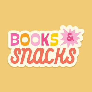 Books and Snacks Sticker | Cozy Fall Sticker for Book Lovers, Readers, Literary Vibe, Journals, Laptop Decal Aesthetic Sticker, Indoor Use