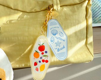 Colorful Fruit Acrylic Bag Charm: Summer Purse Accessory