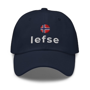 LEFSE HAT: Embroidered Norway Flag Scandinavian Gift