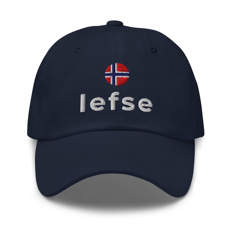 LEFSE HAT: Embroidered Norway Flag Scandinavian Gift image 1