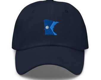 MINNESOTA Flag Dad Hat: Embroidered MN Gift