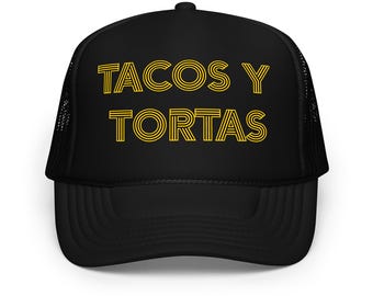 TACOS Y TORTAS Trucker Hat: Retro Mexican Foodie Día del Padre Gift