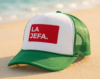 LA JEFA Retro Trucker Hat: Mexican Chingona Boss Gift