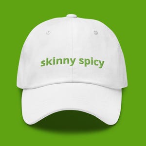 Spicy Margarita Baseball Cap: Kiwi Green Embroidery, Fun Drink Hat