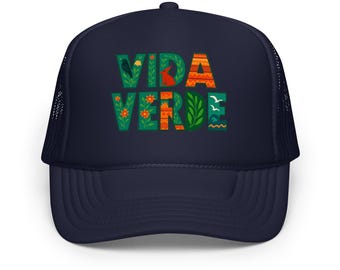 VIDA VERDE Trucker Hat: Green Life, Beach Vacation, Mothers Day Gift