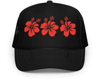 HIBISCUS TRUCKER HAT: Beach Vacation Mom Gift