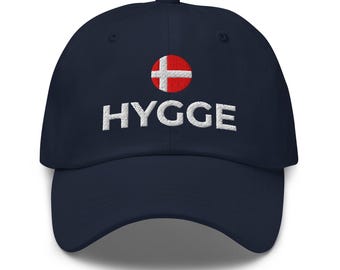 HYGGE HAT: Scandinavian Hygge Gift with Embroidered Danish Flag
