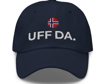 UFF DA Baseball HAT: Minnesota Gift with Norway Flag