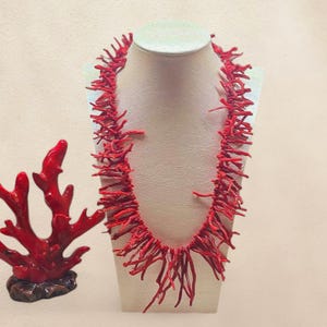 Gold Red Coral Necklace, Natural Genuine Coral, Mediterranean Style, Jewelry Gift for Her, Italian Gold Jewelry, Italian Craftsmanship