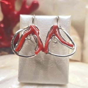 Red Coral Earrings, Coral Branch Earrings, Handmade Jewelry, Elegant Gift for Her, New Arrivals, Diy Gift Ideas, Handcrafted Jewels