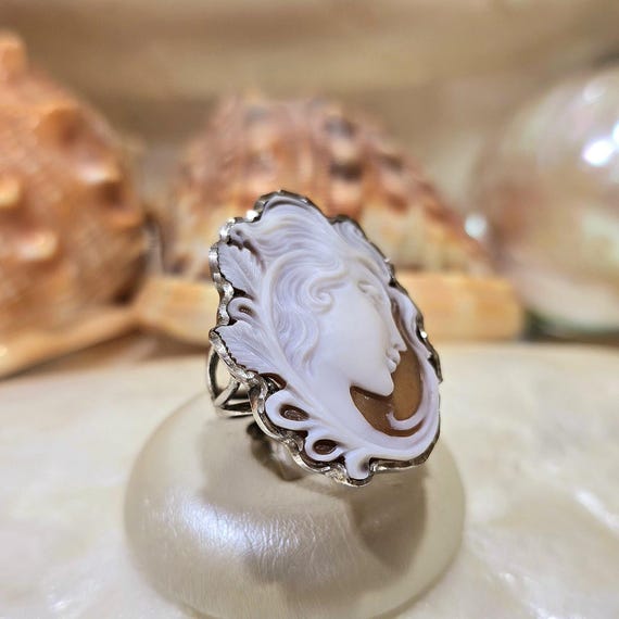 Bagues coquillage, bague camée coquillage, bagues plaquées or