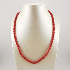 Red Coral Necklace, Gold Simple Necklace, Italian Gold Jewelry, Luxury Presents For Her, Mediterranean Style, Corallium Rubrum