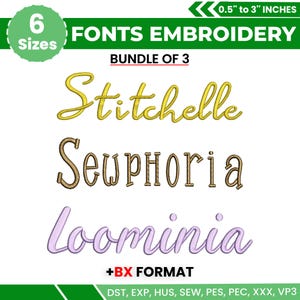 BX Cursive Machine Embroidery Font, Monogram Script Alphabet, Satin Stitch Font, PES, DST, Modern Signature Font, 5 Sizes, Instant Download