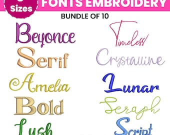 BX Cursive Machine Embroidery Font, Monogram Script Alphabet, Satin Stitch Font, PES, DST, Boho Signature Font, 6 Sizes, Instant Download