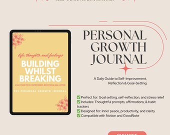 Guided journal, Mindfulness journal, Wellness planner, Self-care journal, Personal development , reflection journal, Goal-setting planner