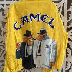 Vintage Camel Joe Yellow Windbreaker Jacket – XL – 90s Promo Outerwear