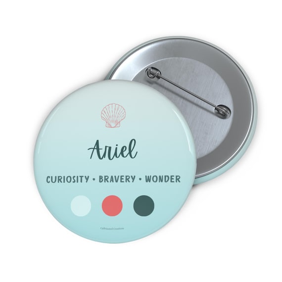 Ariel Button – Curiosity Bravery Wonder Mermaid Accessory (2.25 Inch Pin)