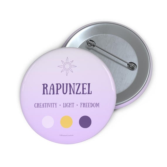 Rapunzel Button – Lavender Gradient Sun Pin, Tangled Inspired Accessory