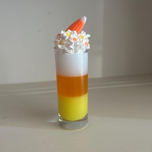 Candy corn Jell-O shot/ Halloween candy corn decor/ Halloween food props/ Halloween candy corn display/ Halloween treats/ Halloween candy