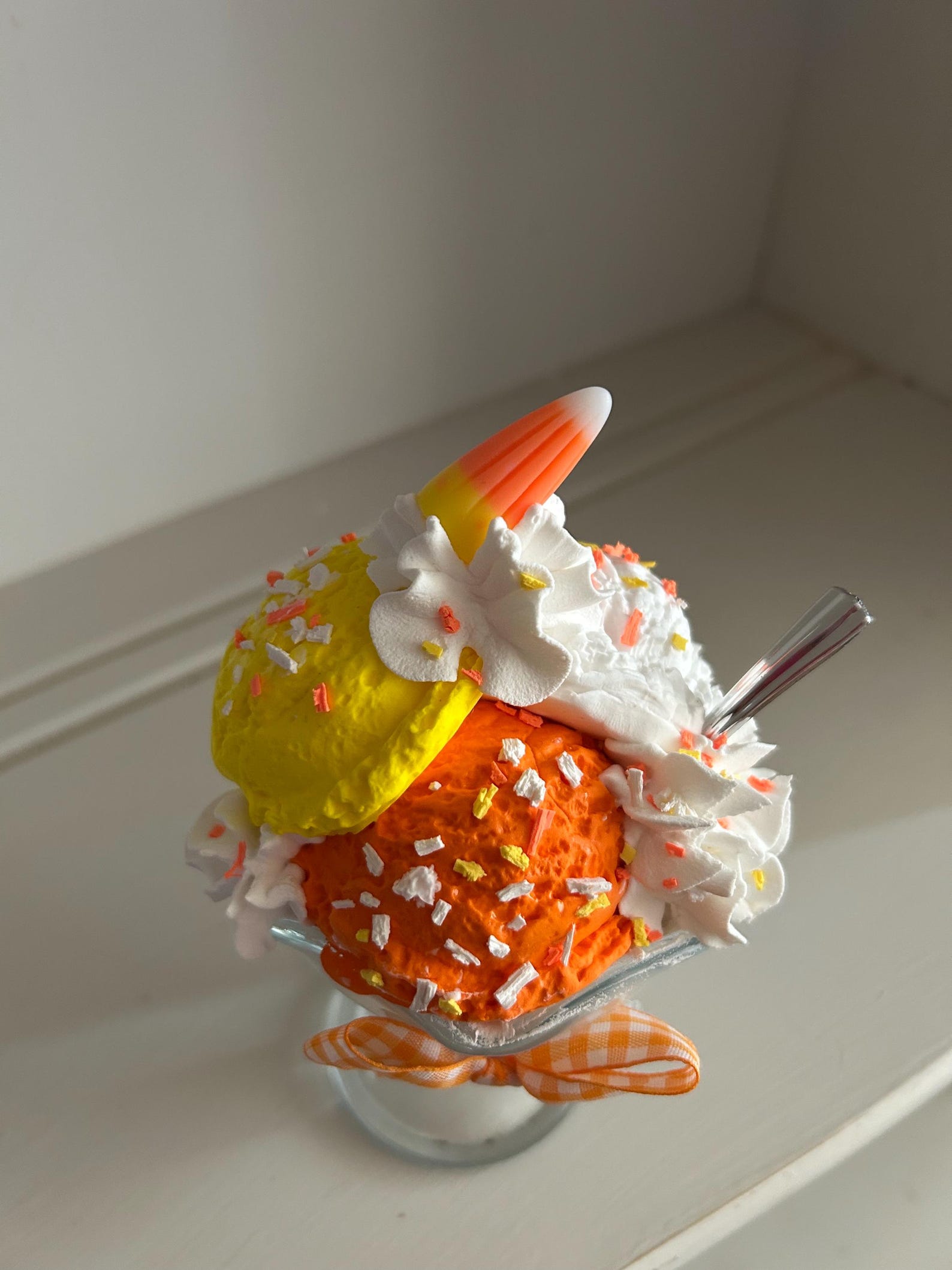 Fake Candy Corn Ice Cream Sundae: Halloween Tiered Tray Decor - Etsy