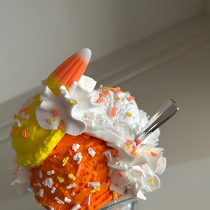 Fake Candy Corn Ice Cream Sundae: Halloween Tiered Tray Decor - Etsy