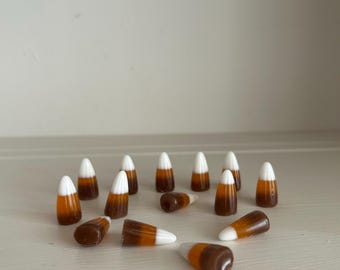 Juego de caramelos de maíz de resina: decoración otoñal para Acción de Gracias, adornos falsos para hornear.