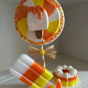 Candy corn lollipop/ Halloween candy corn/ Halloween decor/ Fake Candy corn/ Halloween candy corn decor/ fake bake