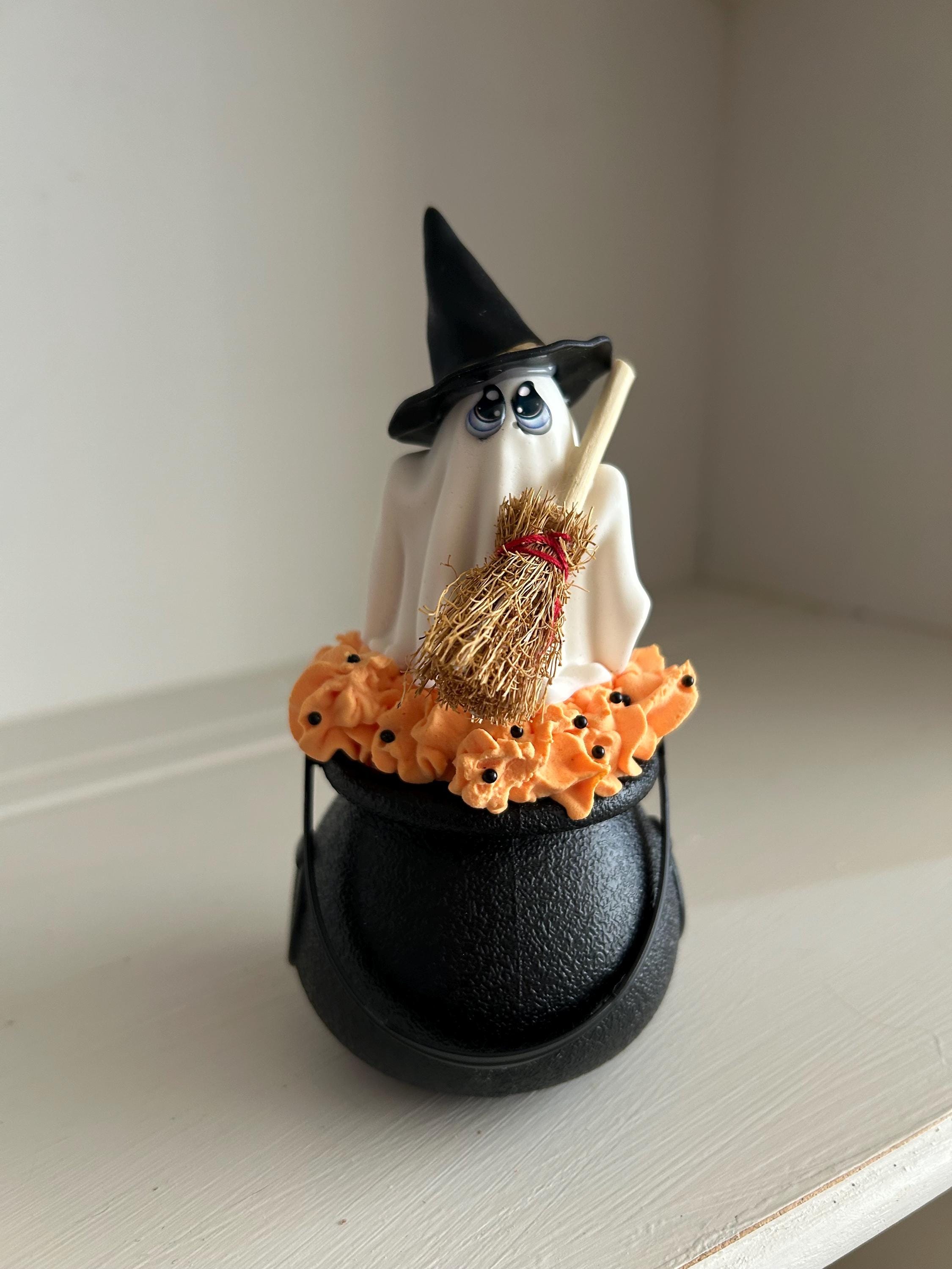 Halloween ghost/ Halloween fake treats/ Halloween tiered tray decor/ witch cauldron/ witch decor/ Halloween decor