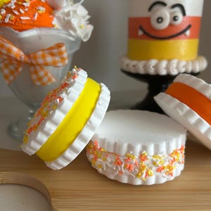 Halloween Faux Candy Corn Cookies: Tiered Tray Decor, Set of 3 - Etsy