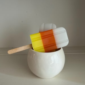 Fake candy corn popsicle/Halloween candy corn popsicle/candy corn popsicle/halloween fake bake/faux candy corn popsicle/halloween photo prop